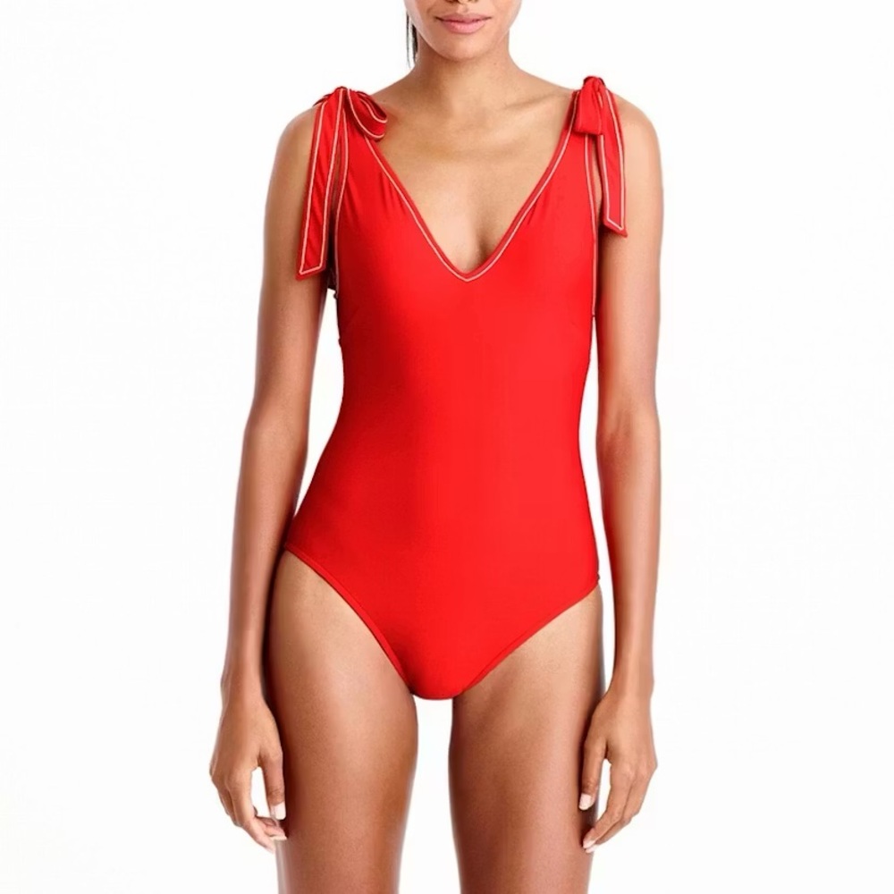 J. Crew Shoulder-Tie One-Piece Swimsuit
